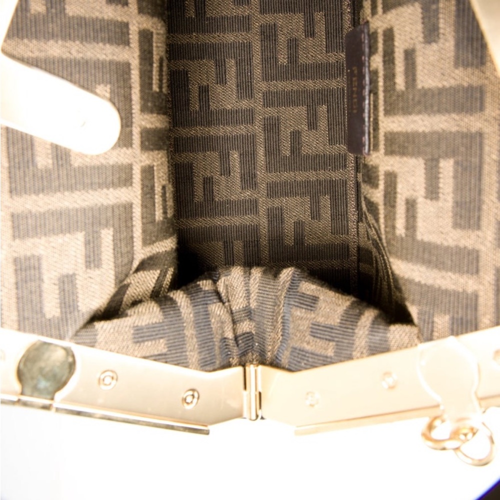 Fendi Black Leather Clutch with Gold Accents - Picture 5 of 5